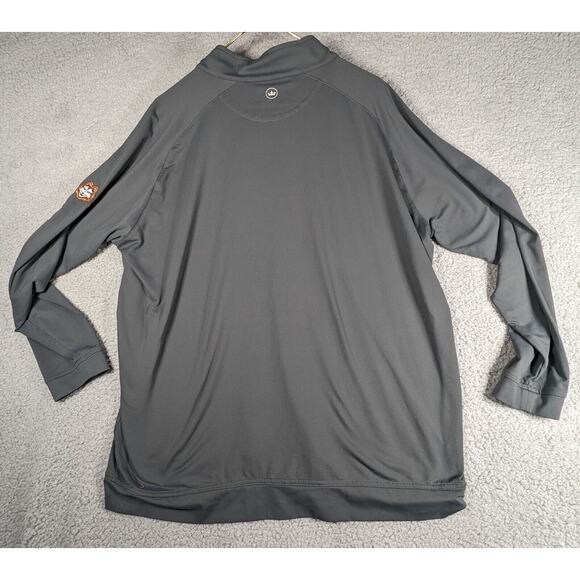 Peter Millar Pullover Mens Size XL 1/4 Zip Performance Shirt Grey Long Sleeve - Picture 4 of 6